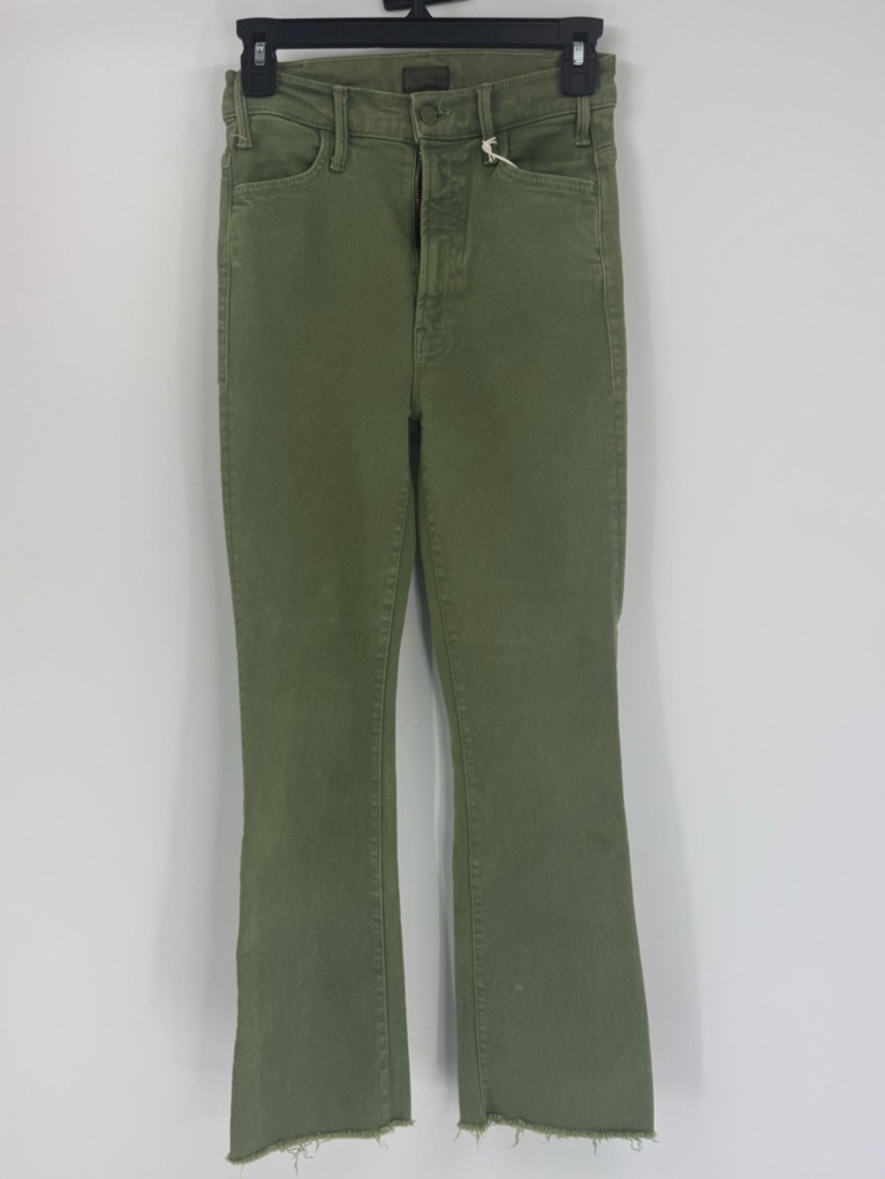 MOTHER The Hustler High Rise Raw Hem Ankle Jeans, Military Green, Size 24, NWT - Picture 5 of 12